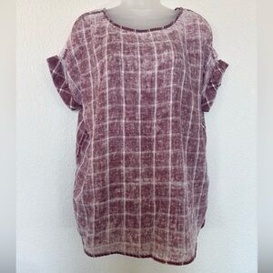 Rock & Republic Plaid Short Sleeve Top